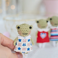 Miniature Frog Doll in a Dress