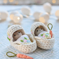 Sleepy Bunny in a Baby Basket