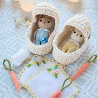 Sleepy Bunny in a Baby Basket