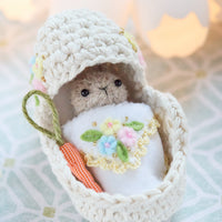 Sleepy Bunny in a Baby Basket