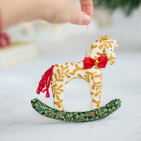 Golden Rocking Horse Ornament
