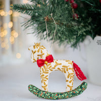 Golden Rocking Horse Ornament