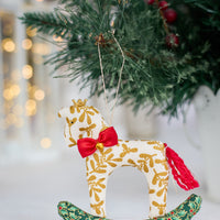 Golden Rocking Horse Ornament