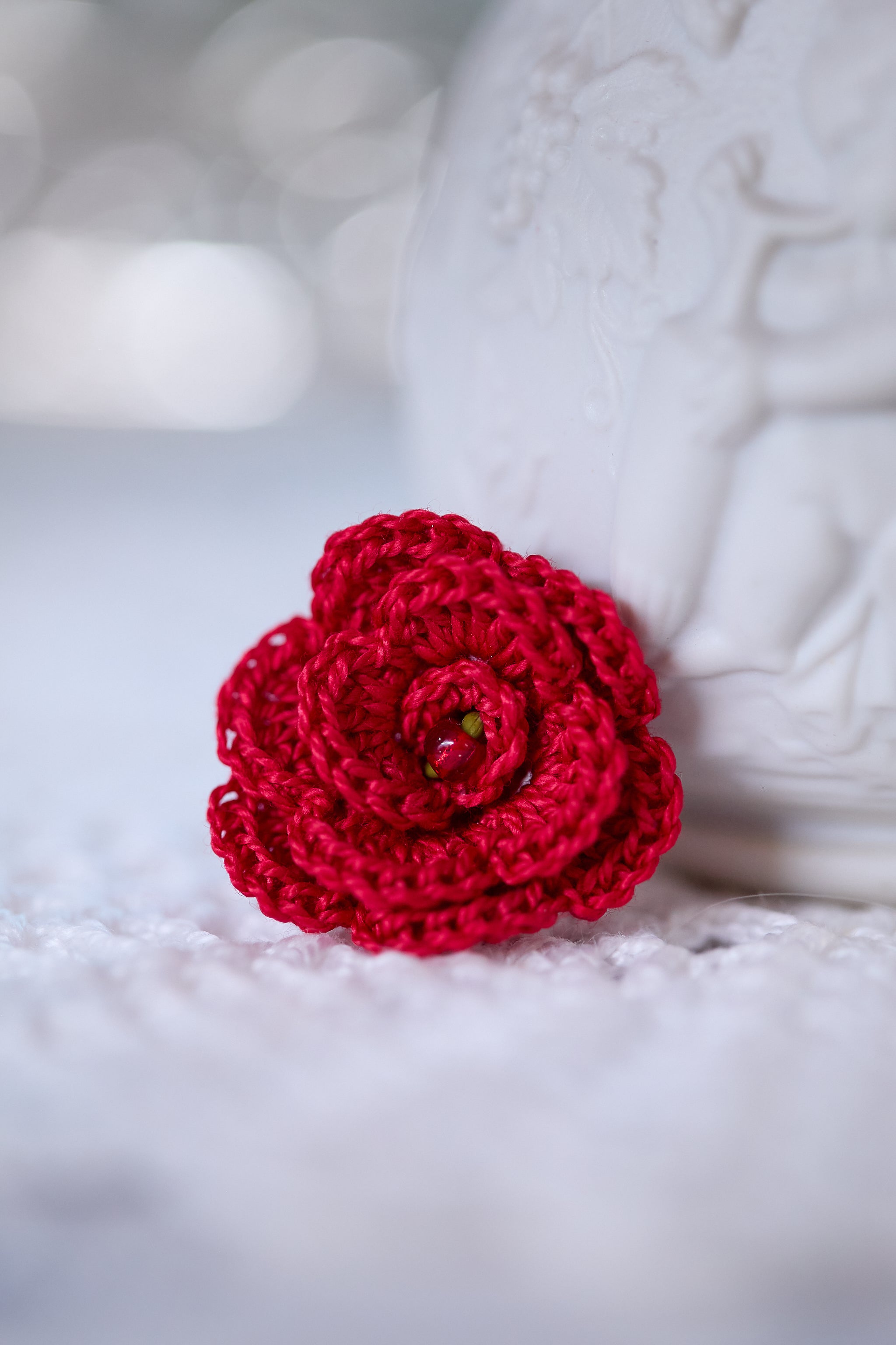 Red Crochet Rose – Candyfleece