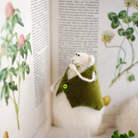 St Patrick's Day Knitted Mouse Rat Art Doll