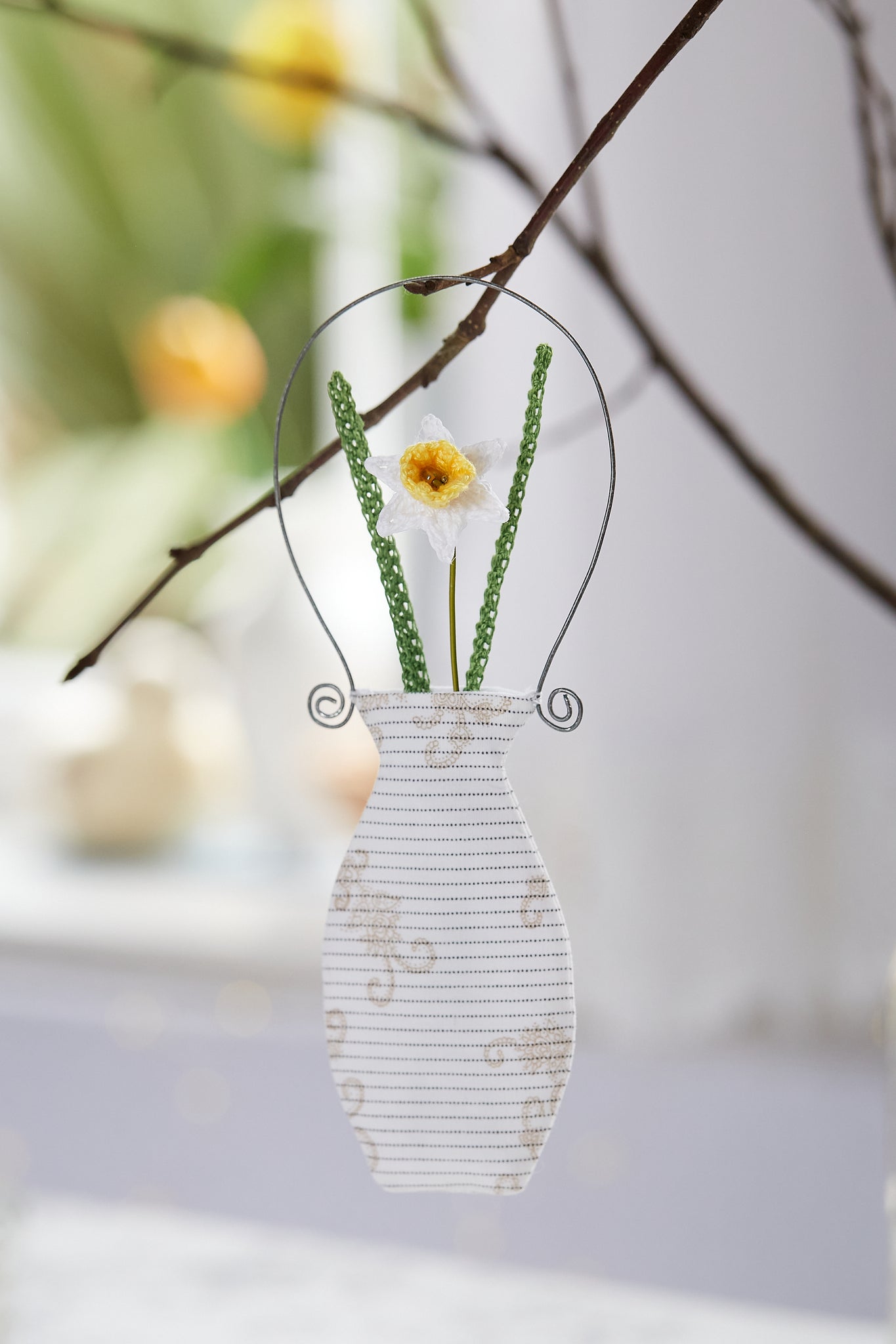 White Daffodils Vase